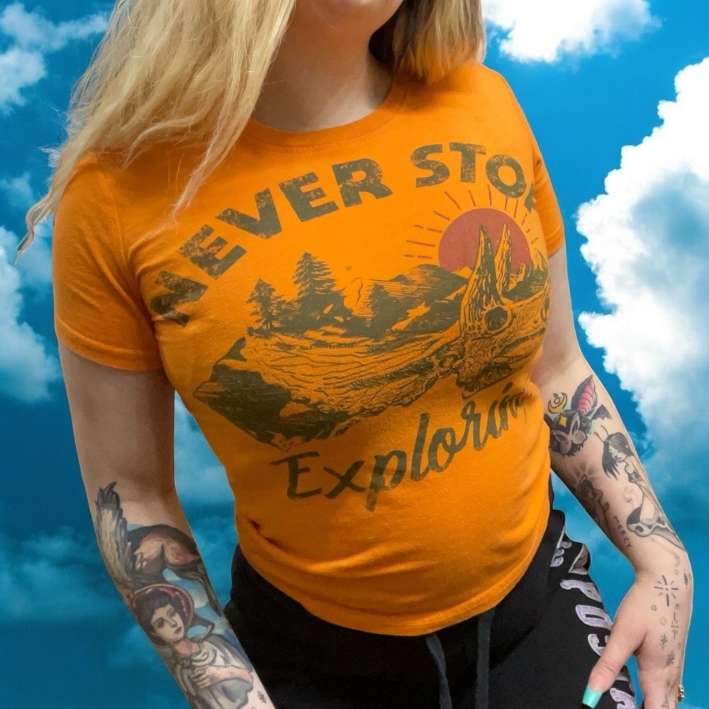 orange baby tee